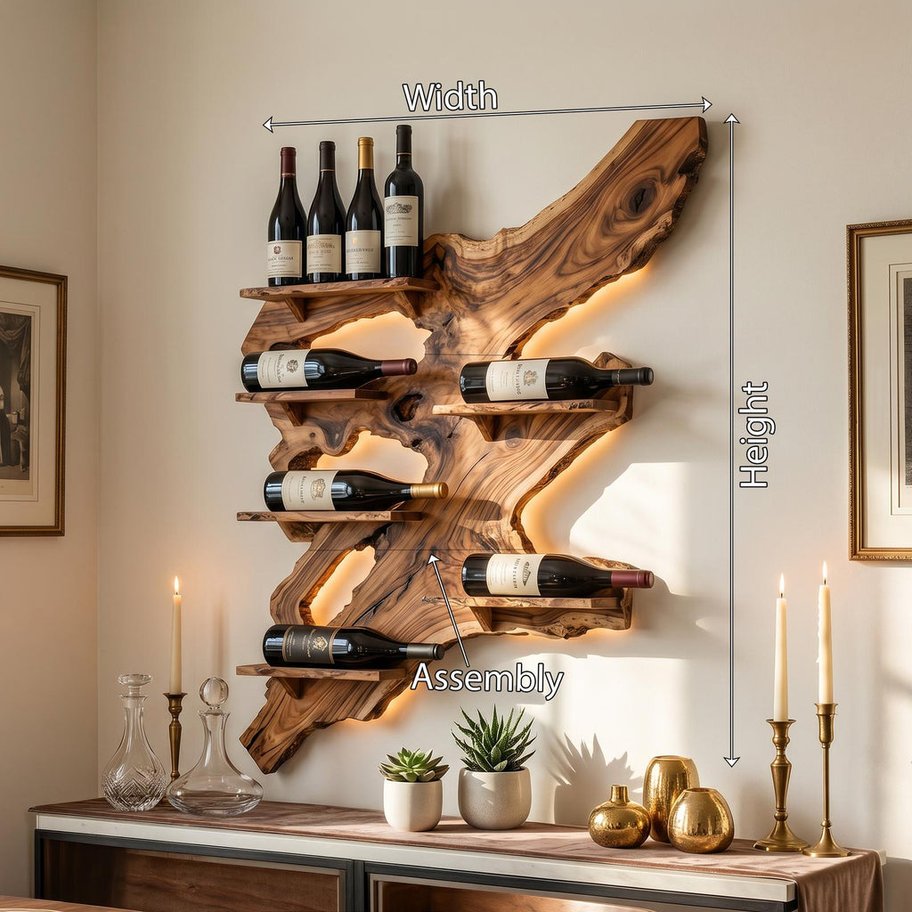 Rustic Wine Rack For Furniture Home Bar Wall Design