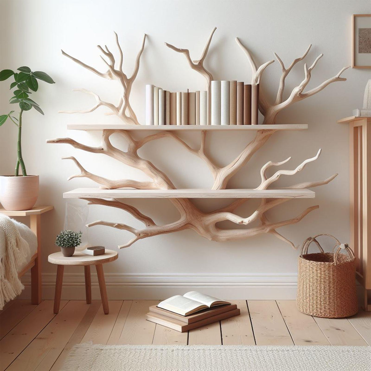 Rustic Tree Branch Wall Mounted Crafted From Wild Mulberry Wood
