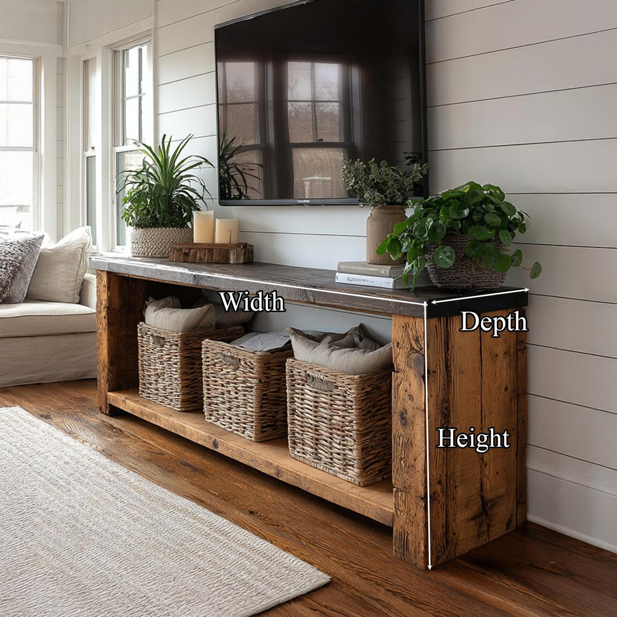 Rustic Console Table Living Room