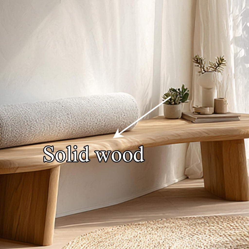 Mid Century Wooden Bench Living Room Entryway