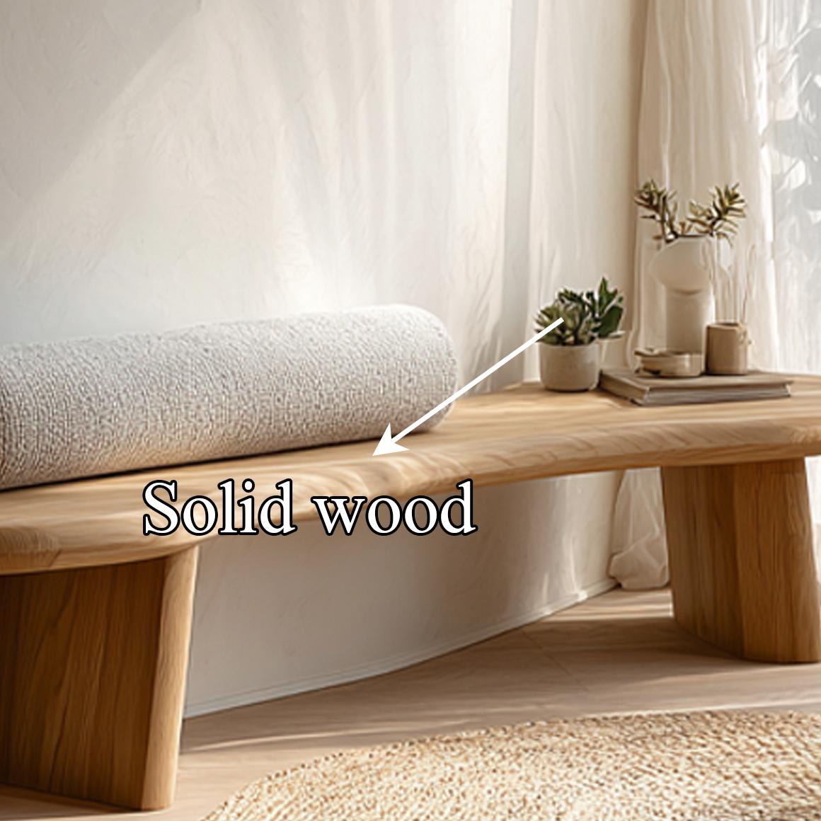 Mid Century Wooden Bench Living Room Entryway