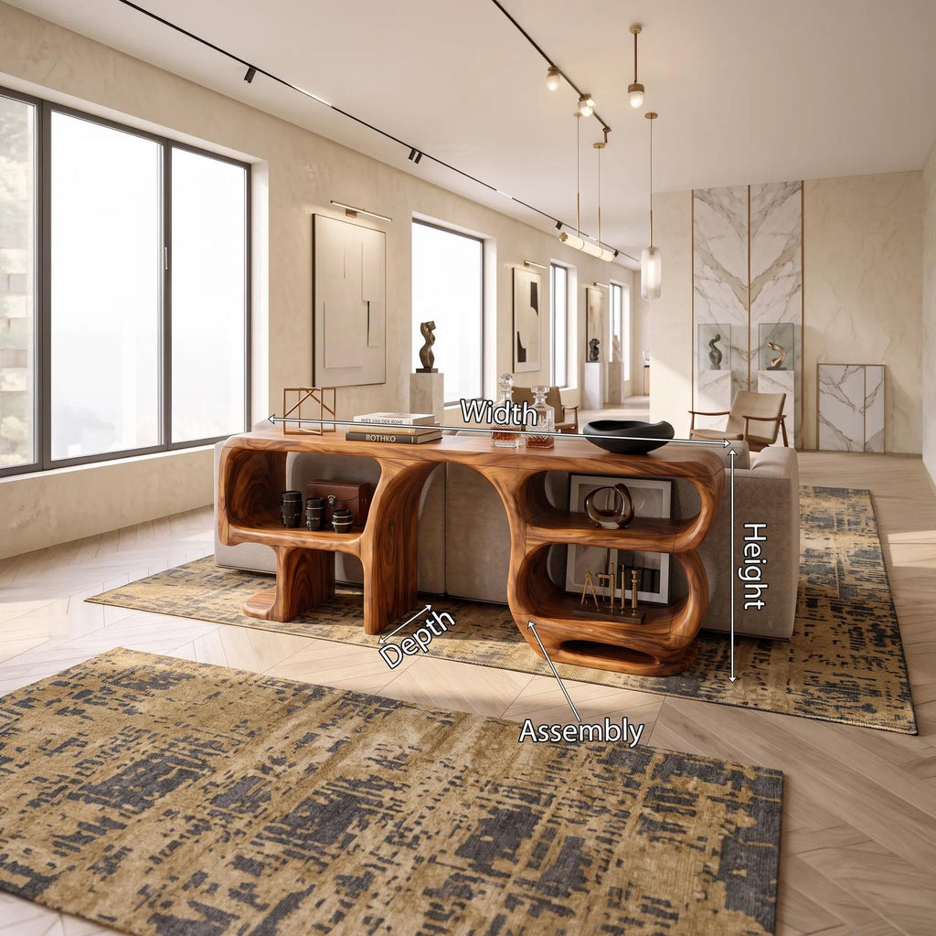 Modern Curved Frame Console For Living Room