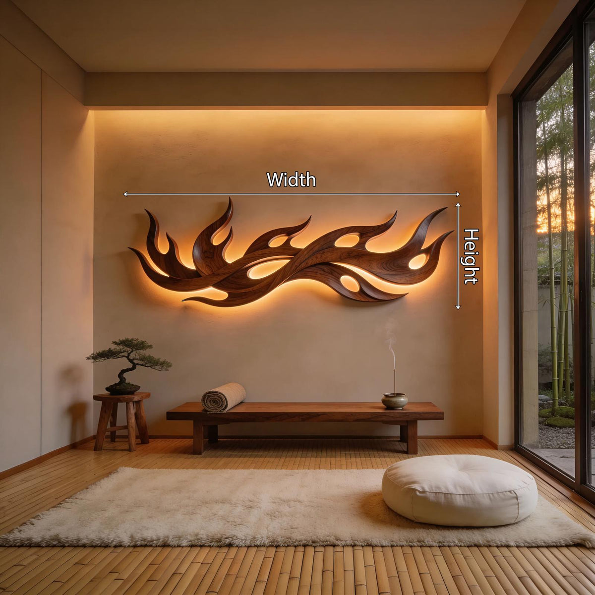 Scandinavian Statement Wood Wall Decor, Modern Abstract Luxury Art Panel for Penthouse Living Room and Loft
