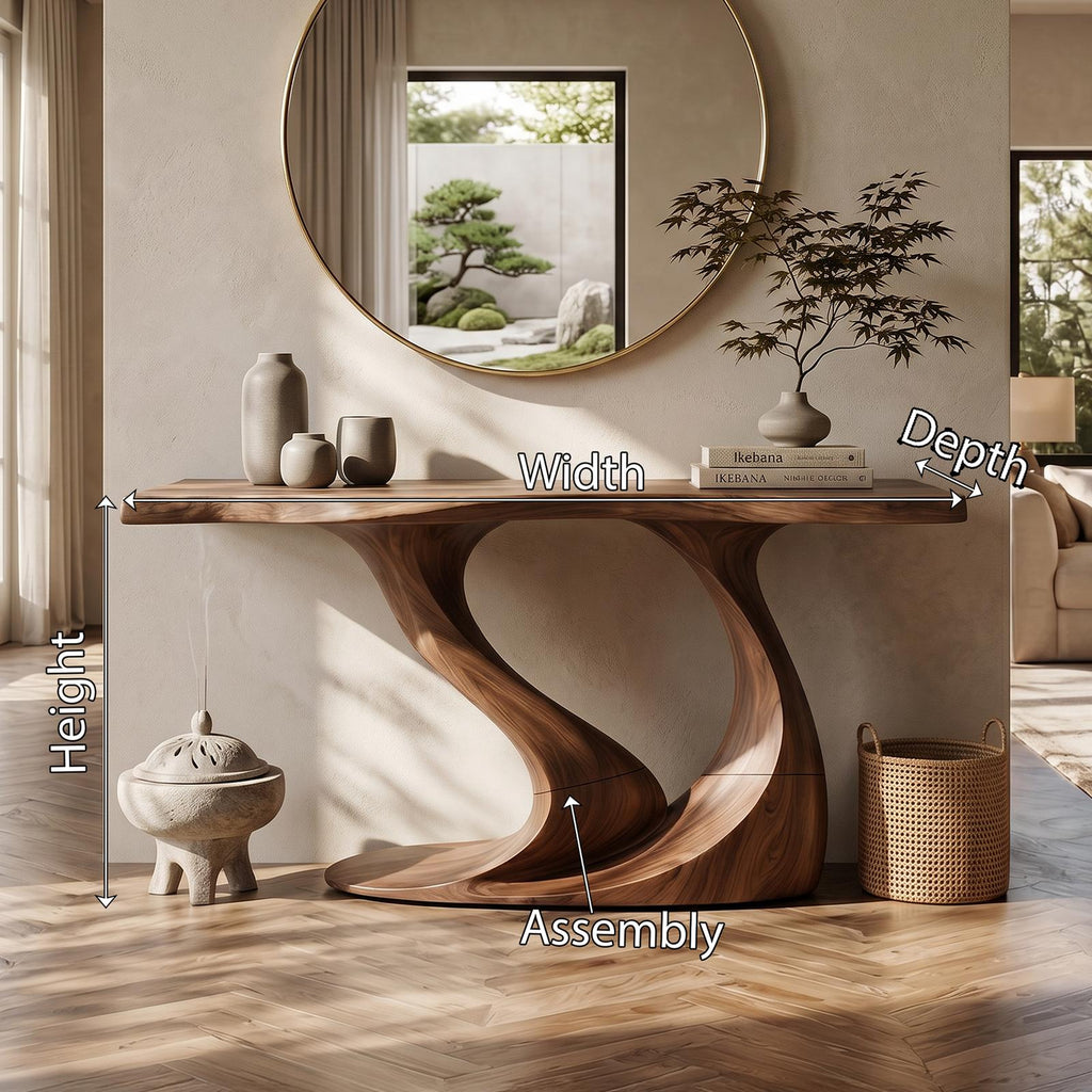 Contemporary Wave Base Console Table Luxury Hallway SILDTTRCS079