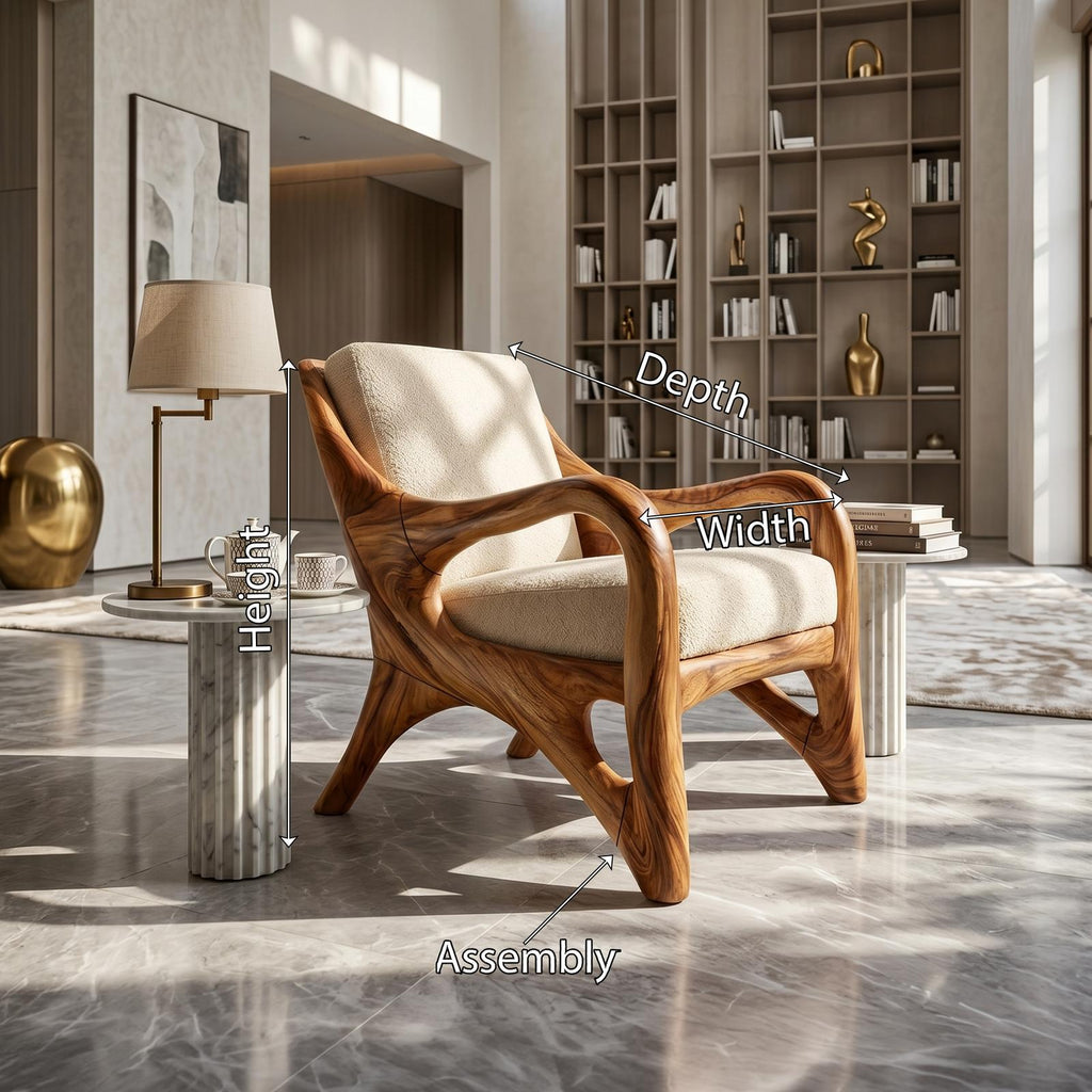 Organic Wood Reading Chair with Contemporary Artistic Form