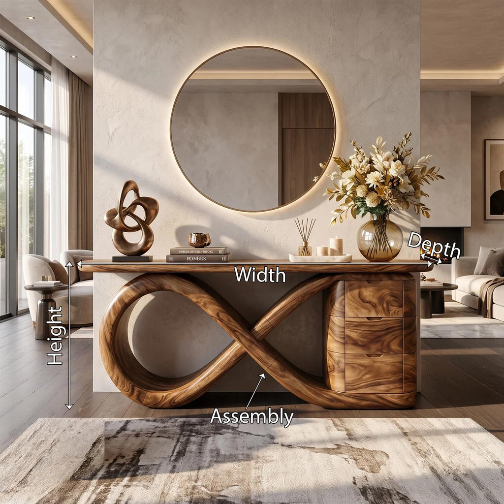 Modern Wave Base Console Table Luxury Bedroom