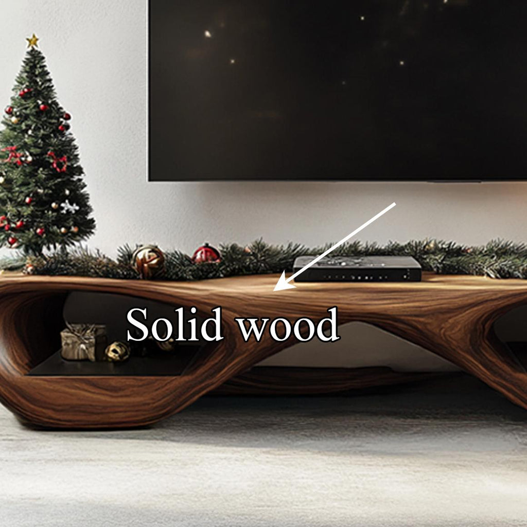 Rustic Wood TV Stand Console, Heavy Duty Media Credenza, Farmhouse Television Cabinet for Living Room & Bedroom