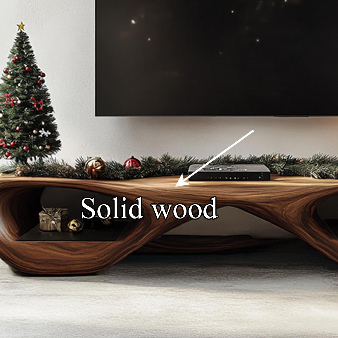 Rustic Wood TV Stand Console, Heavy Duty Media Credenza, Farmhouse Television Cabinet for Living Room & Bedroom
