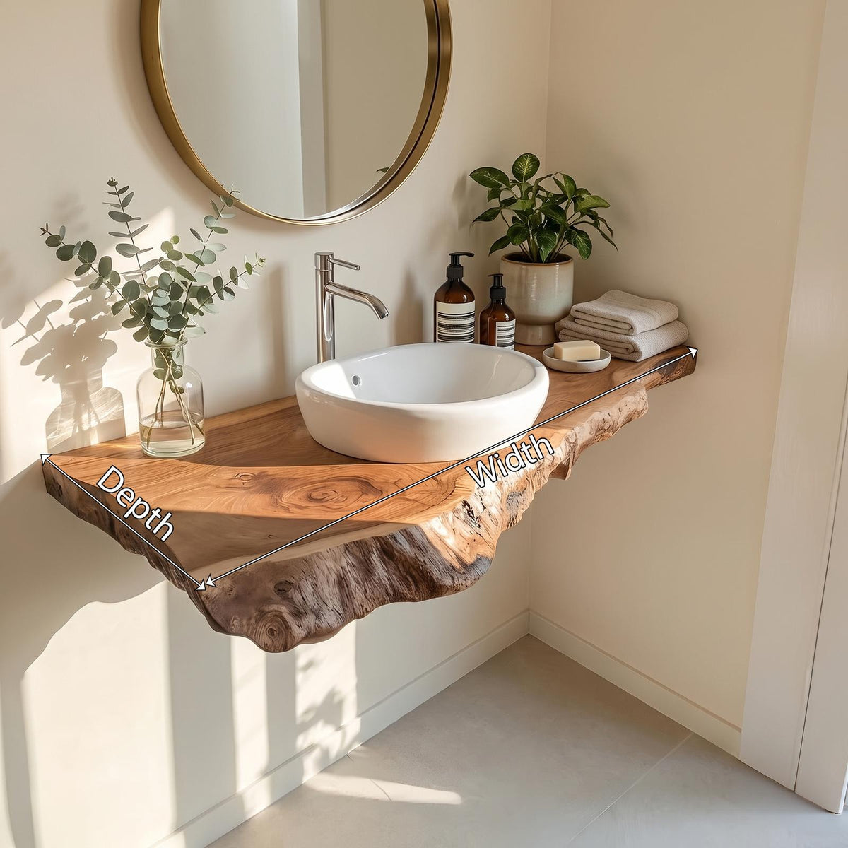 Farmhouse Bathroom Vanity, Handcrafted Solid Wood Sink Stand with Open Storage Shelf for Rustic Bathroom Remodel