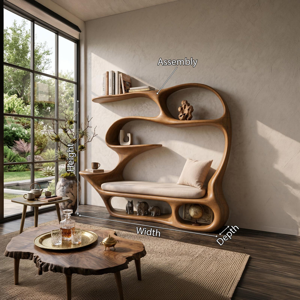 Contemporary Reading Seat Bookcase For Home Library SILDTTNBS060