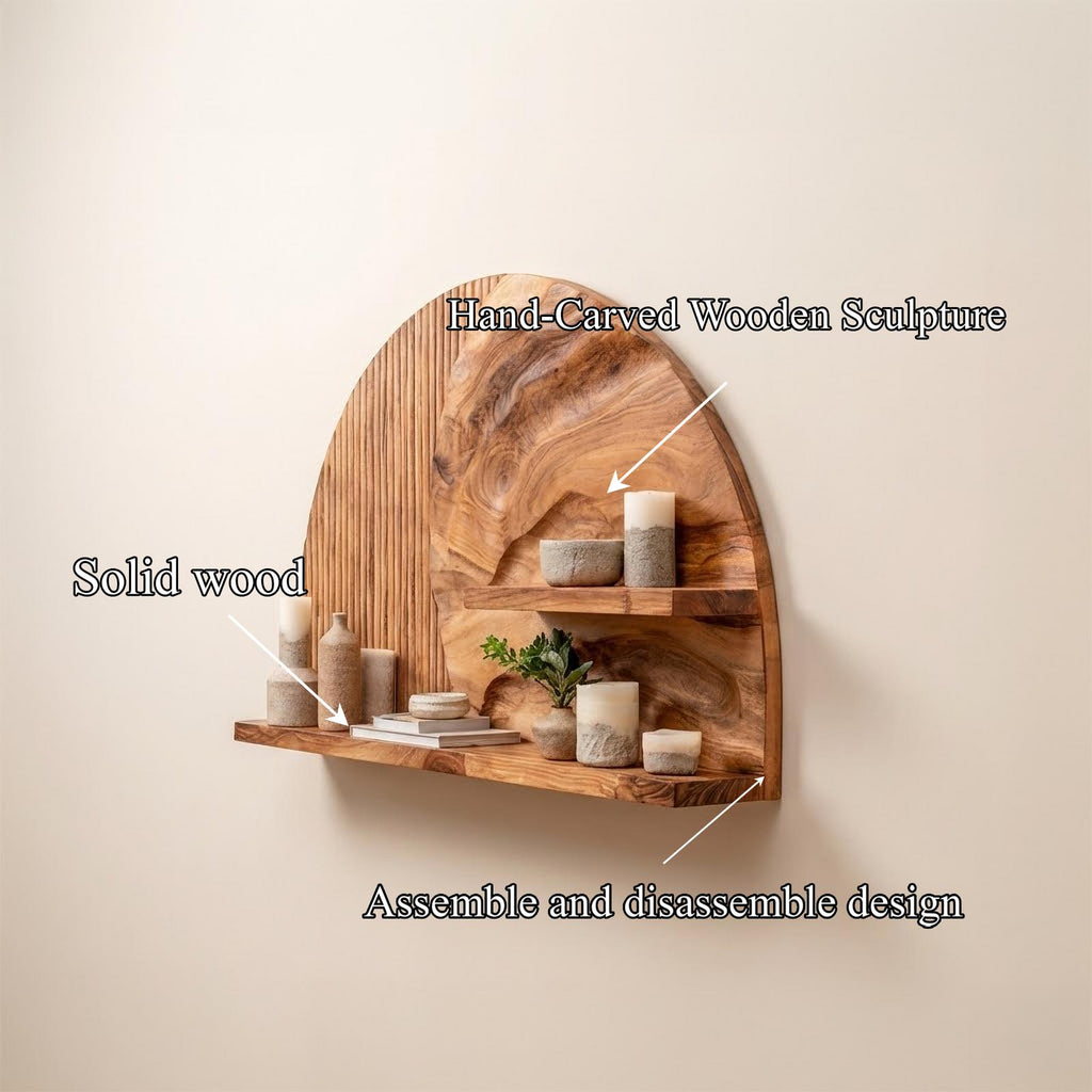 Rustic Decorative Wood Wall Shelf, Floating Floating Display Ledge for Living Room Interior