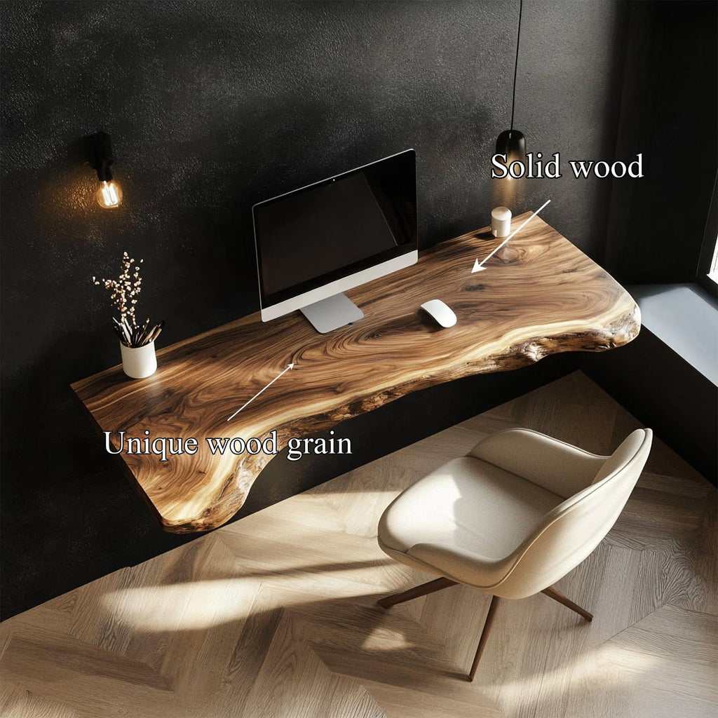 Rustic Wall Mounted Desk For Home Office And Small Room