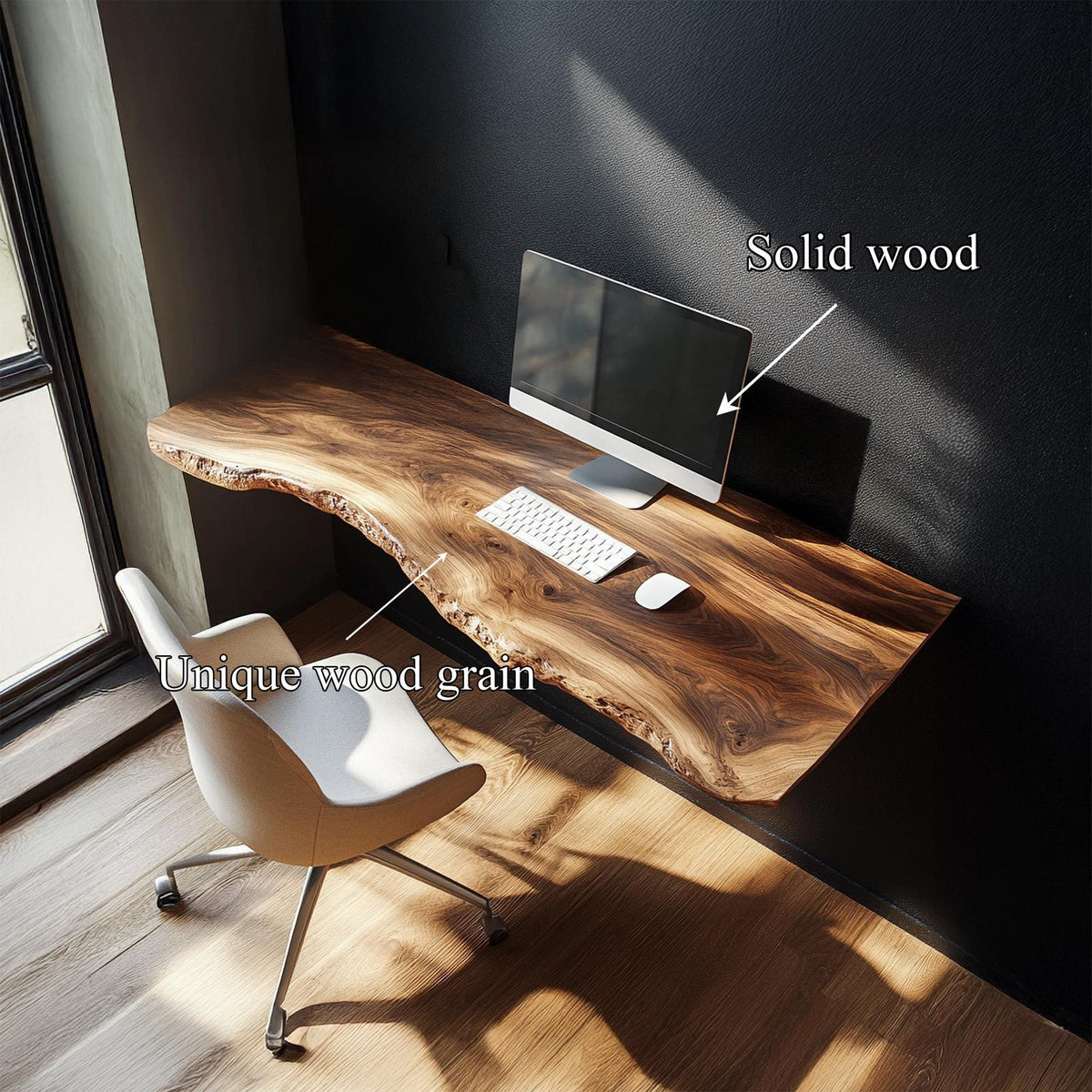 Rustic Wall Mounted Desk For Home Office And Minimal Interior