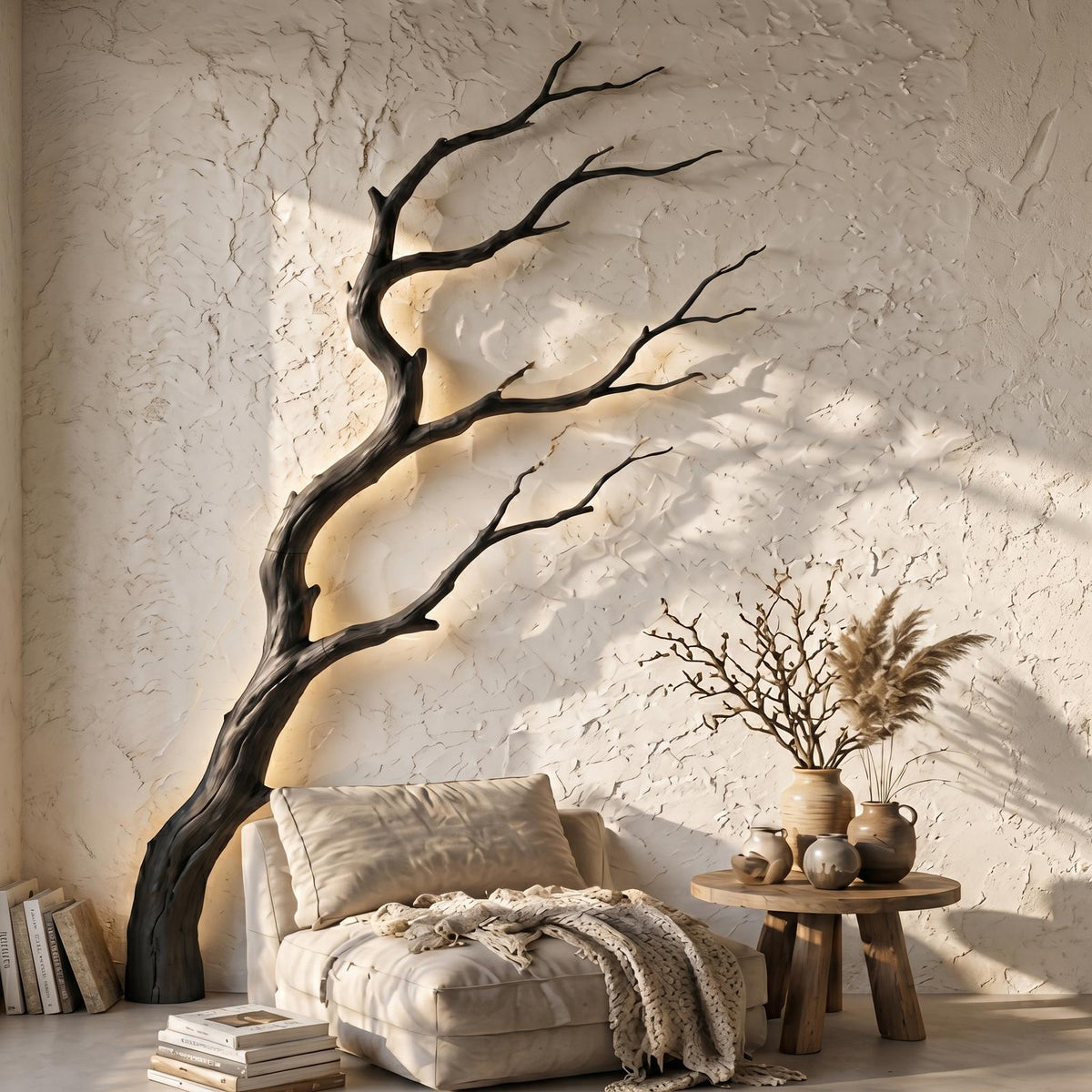 Spry Interior Organic Modern Wood Wall Decor, Sculptural Tree Branch Art for Entryway & Foyer, SINLSAWD128