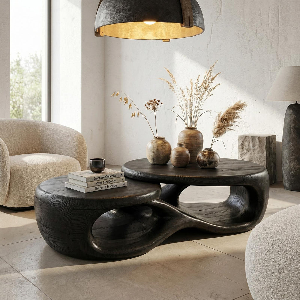 Organic Coffee Table With Sculptural Open Form Design For Living Room