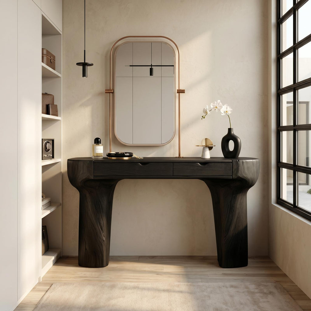 Rustic Dressing Table With Solid Wood Design For Bedroom