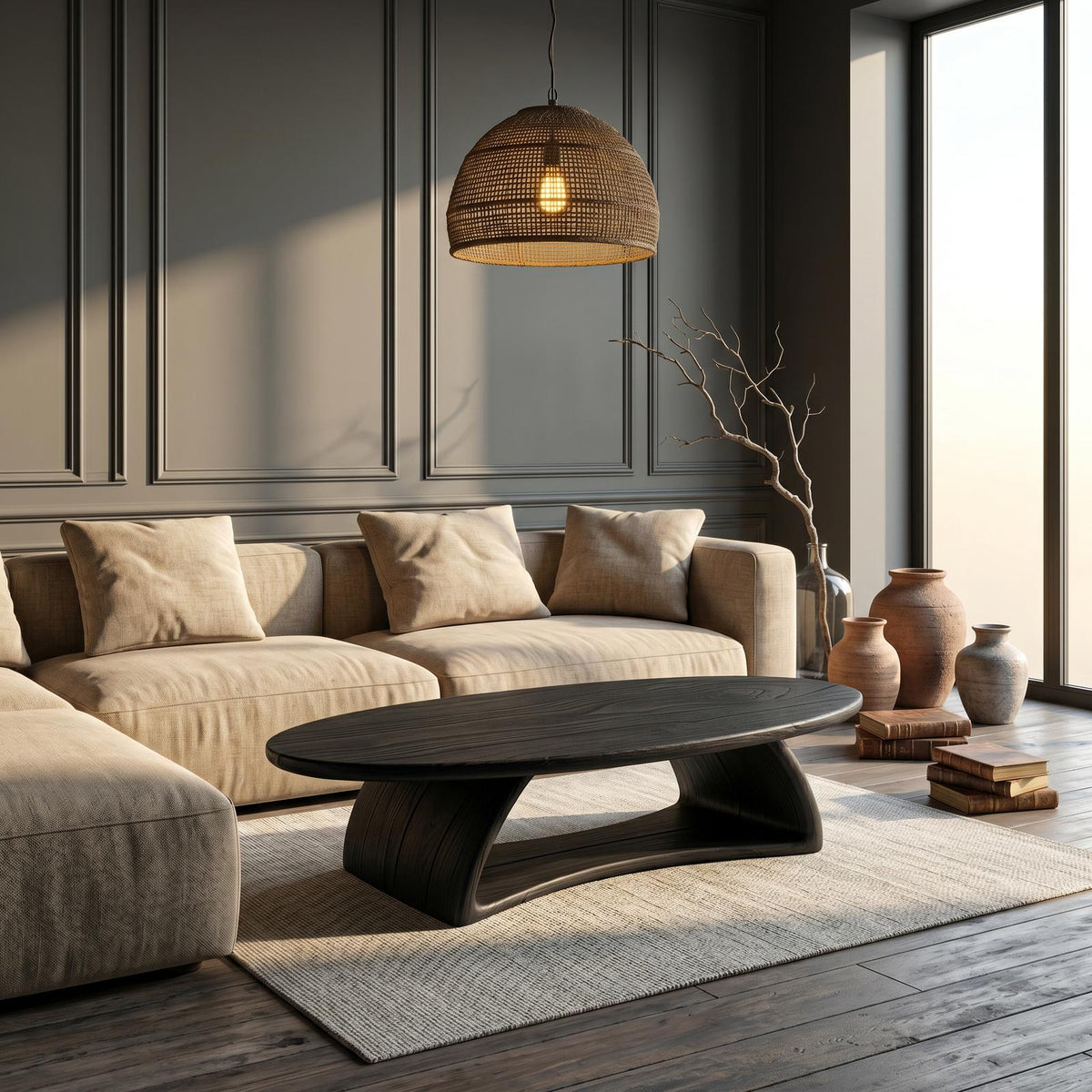 Contemporary Coffee Table With Artistic Sculptural Form For Living Room
