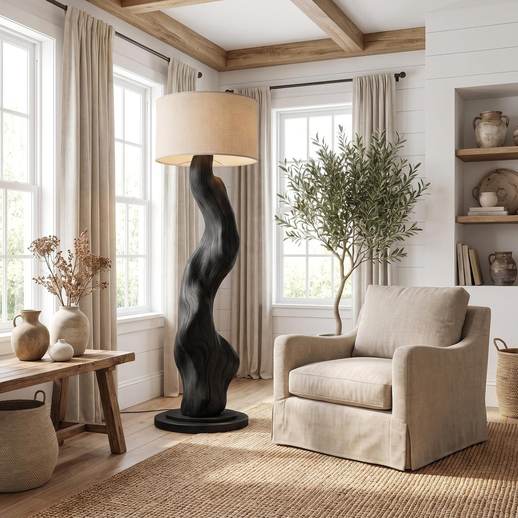 Modern Wooden Standing Floor Lamp For Bedroom And Living Room