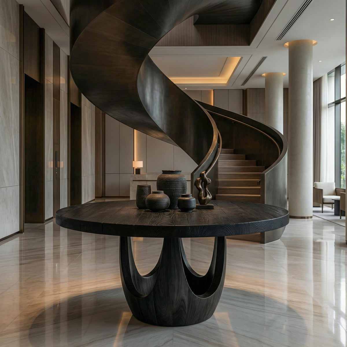 Modern Luxury Round Foyer Table For Entryway And Lobby