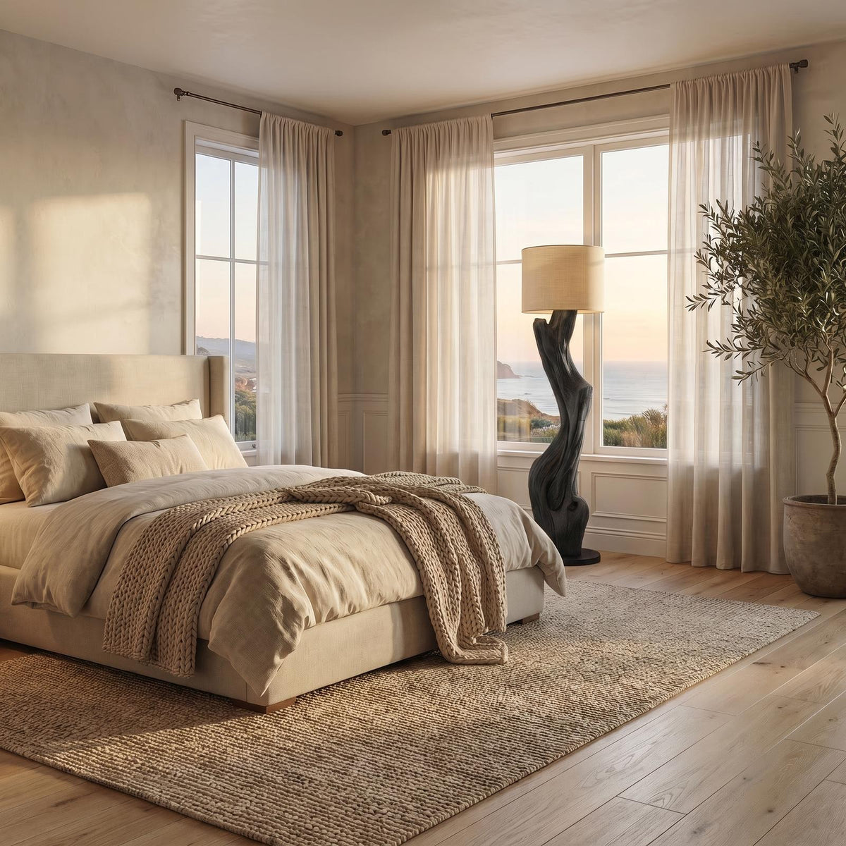 Sculptural Tree Floor Lamp For Living Room And Corner