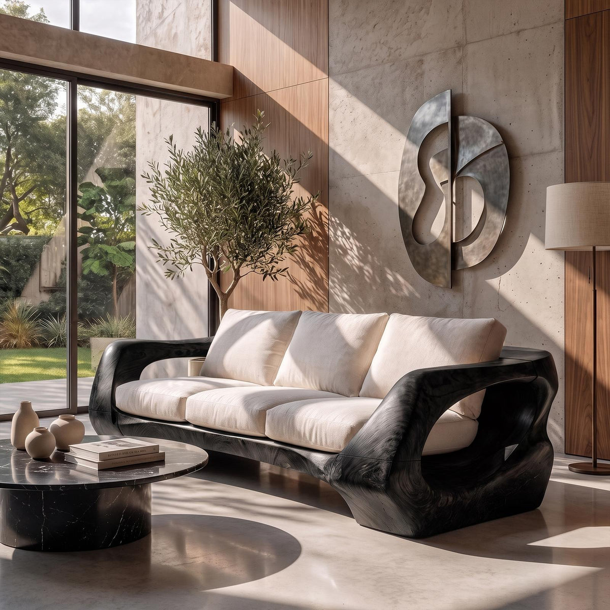 Natural Sculptural Sofa For Living Room And Lounge Area