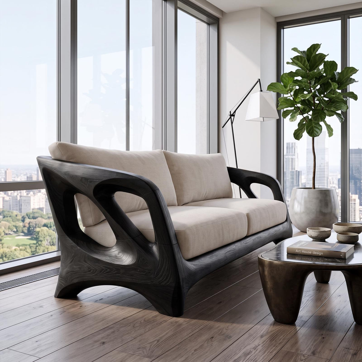 Contemporary Open Frame Sofa For Living Room And Lounge Area SINLKISFA070