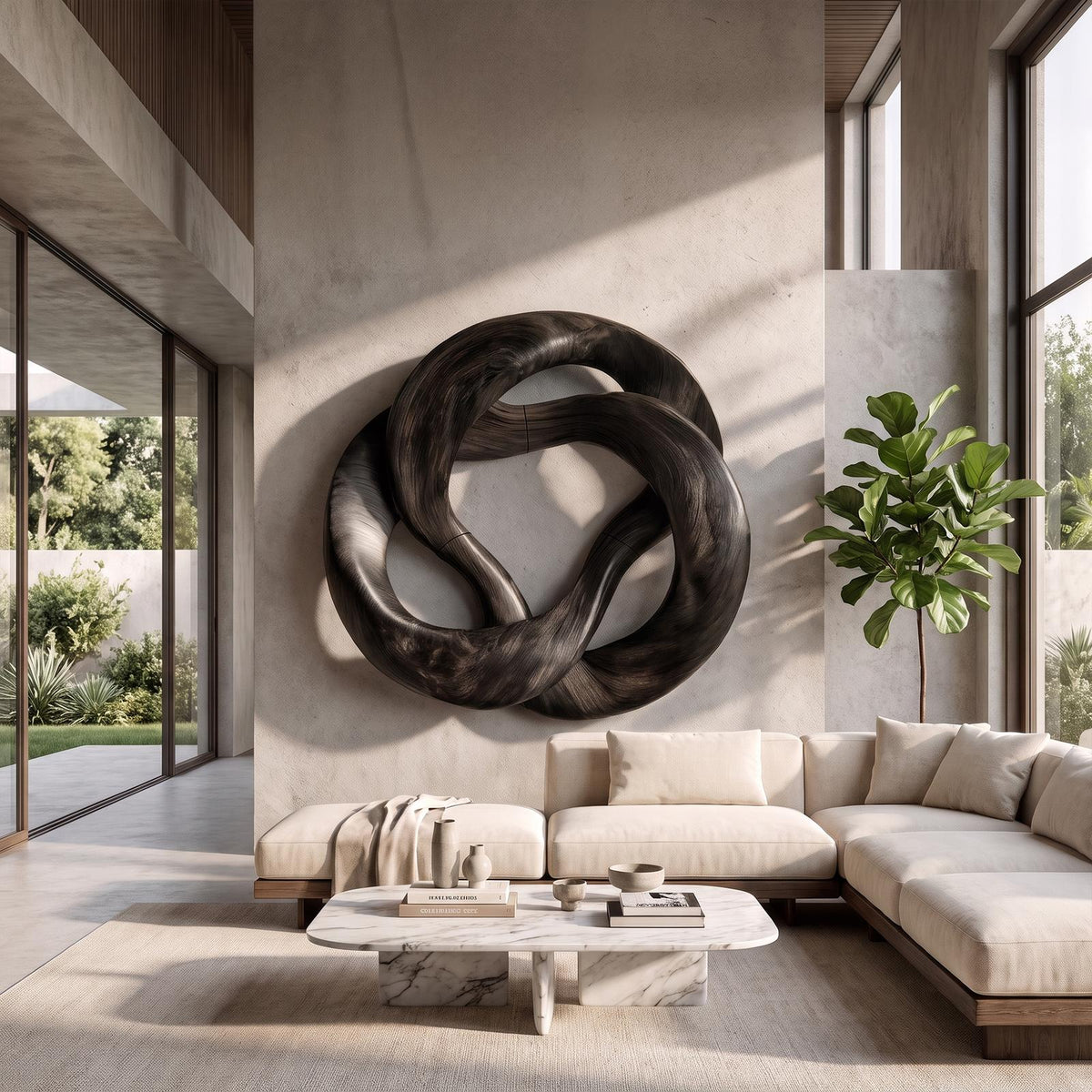 Mid Century Swirl Wall Art For Lounge And Bedroom SINLKIWA163