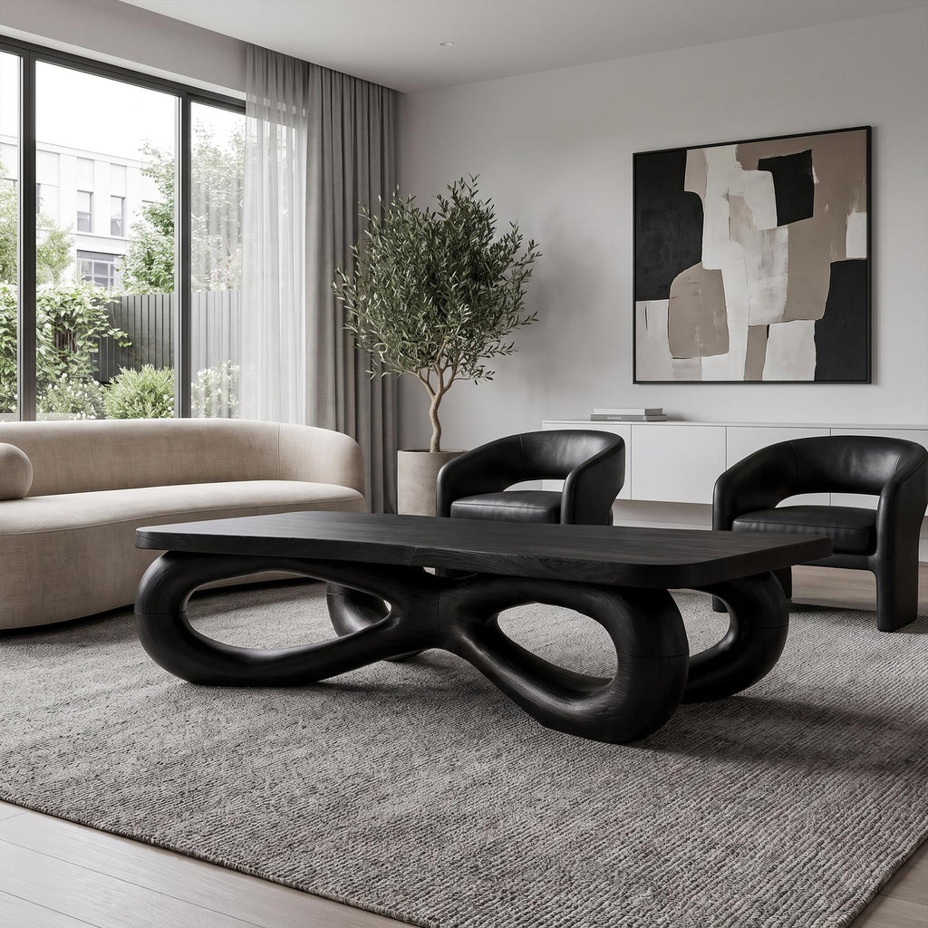 Sculptural Coffee Table With Organic Loop Design For Living Room