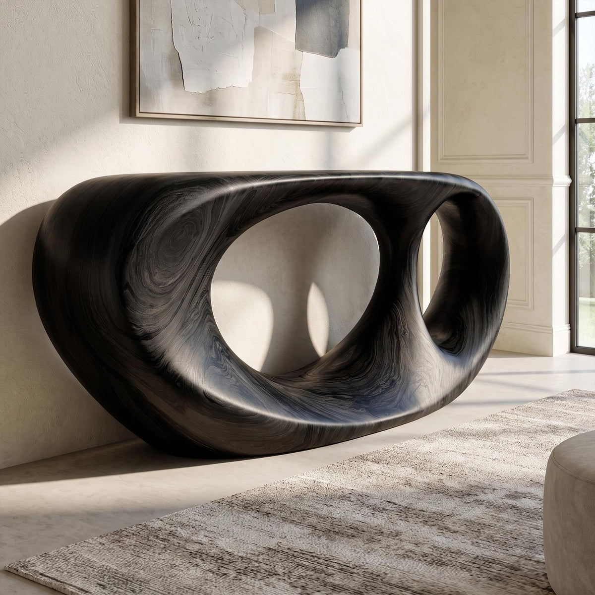 Console Table Organic Double Loop Design For Entryway SINLKICS678