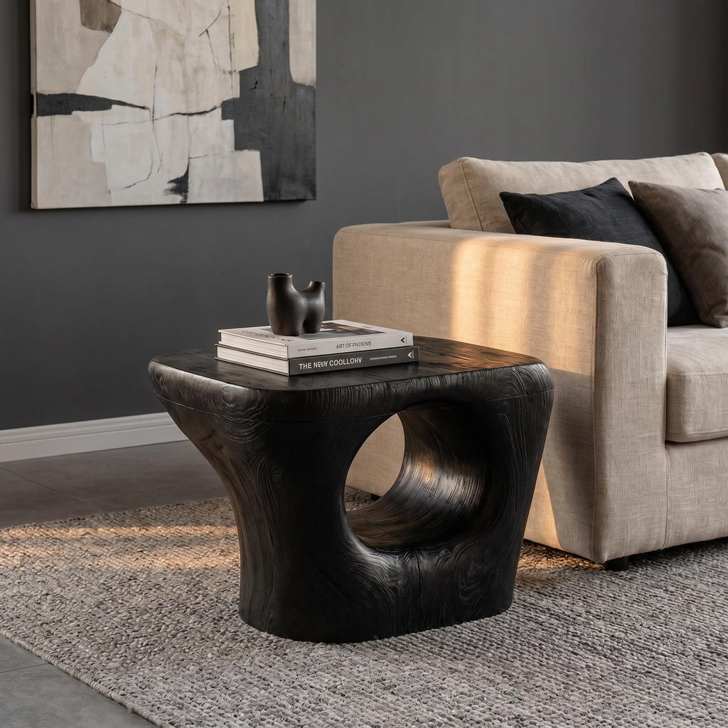 Rustic Beside Table, Handcrafted Solid Wood Bedroom Nightstand & Living Room Accent End Table