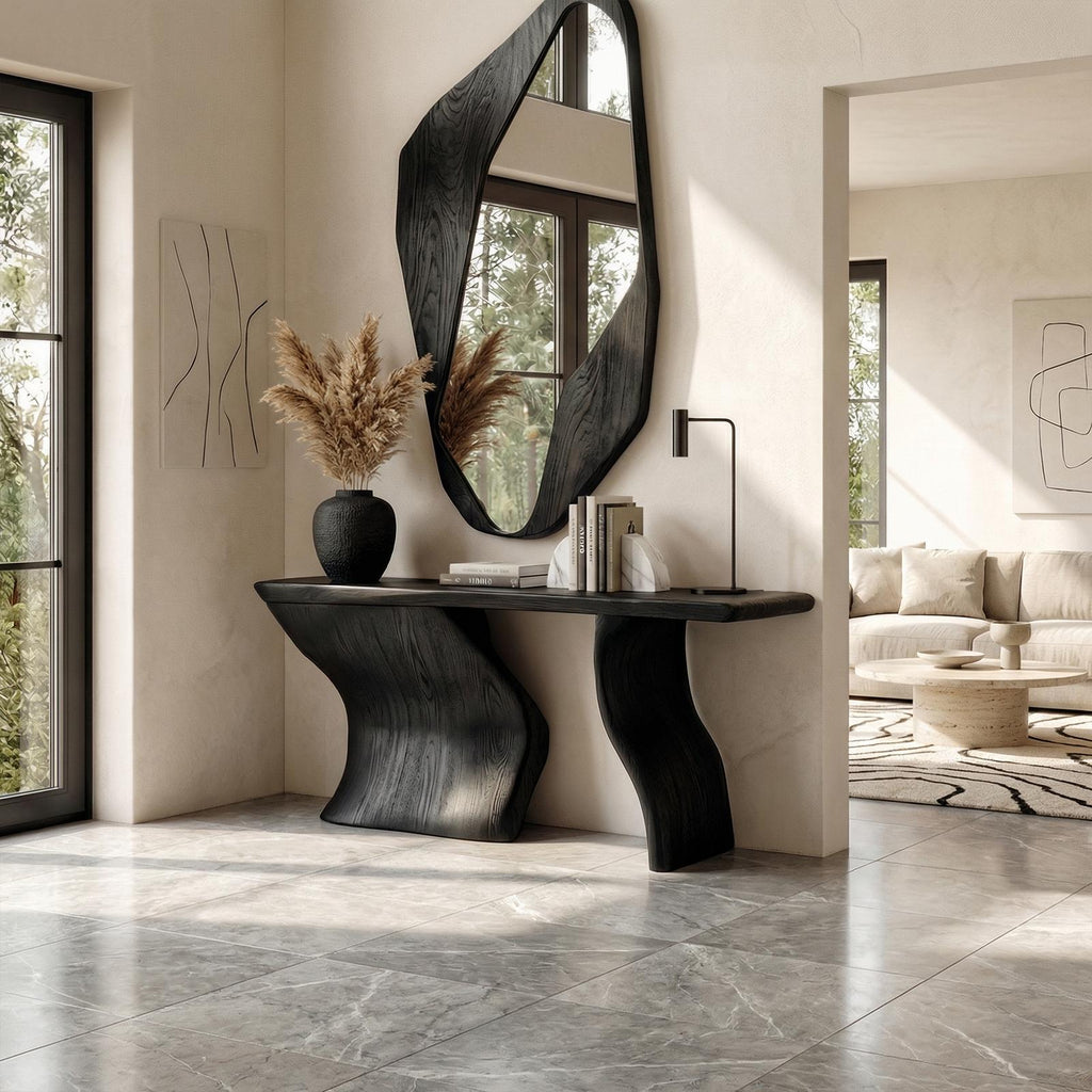 Minimalist Accent Console Table, Solid Wood Entryway Foyer Table, Modern Living Room Sideboard Table