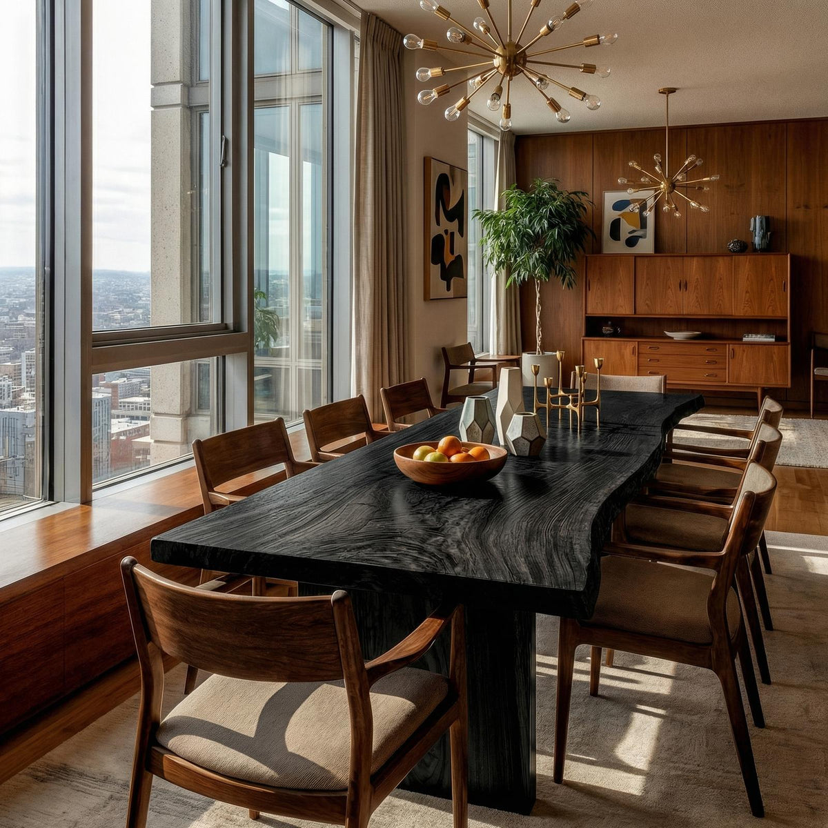 Rustic Live Edge Dining Table, Solid Wood Natural Slab Kitchen & Dining Room Table, Farmhouse Design