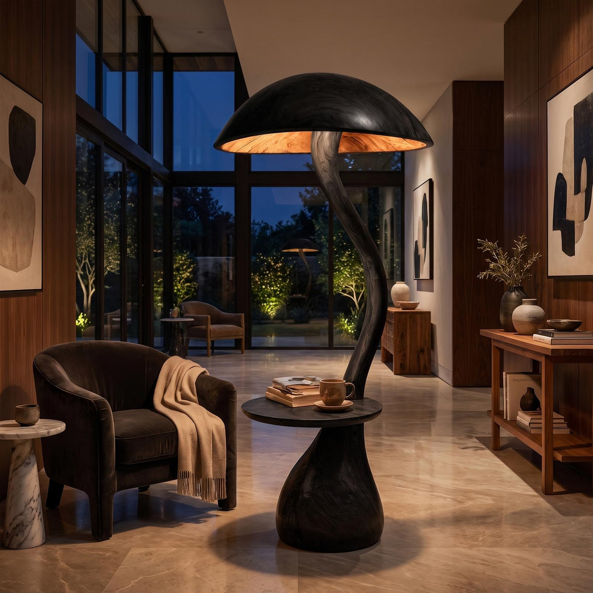 Modern Designer Floor Lamp With Mushroom Inspired Design For Living Room SINLKIFLP144