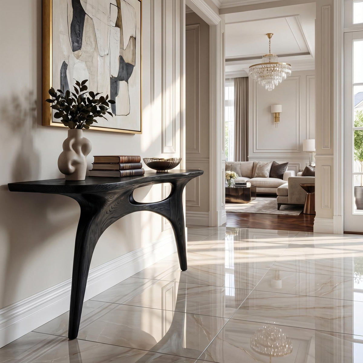 Organic Sculptural Console Table For Entryway And Foyer Space SINLKICS562