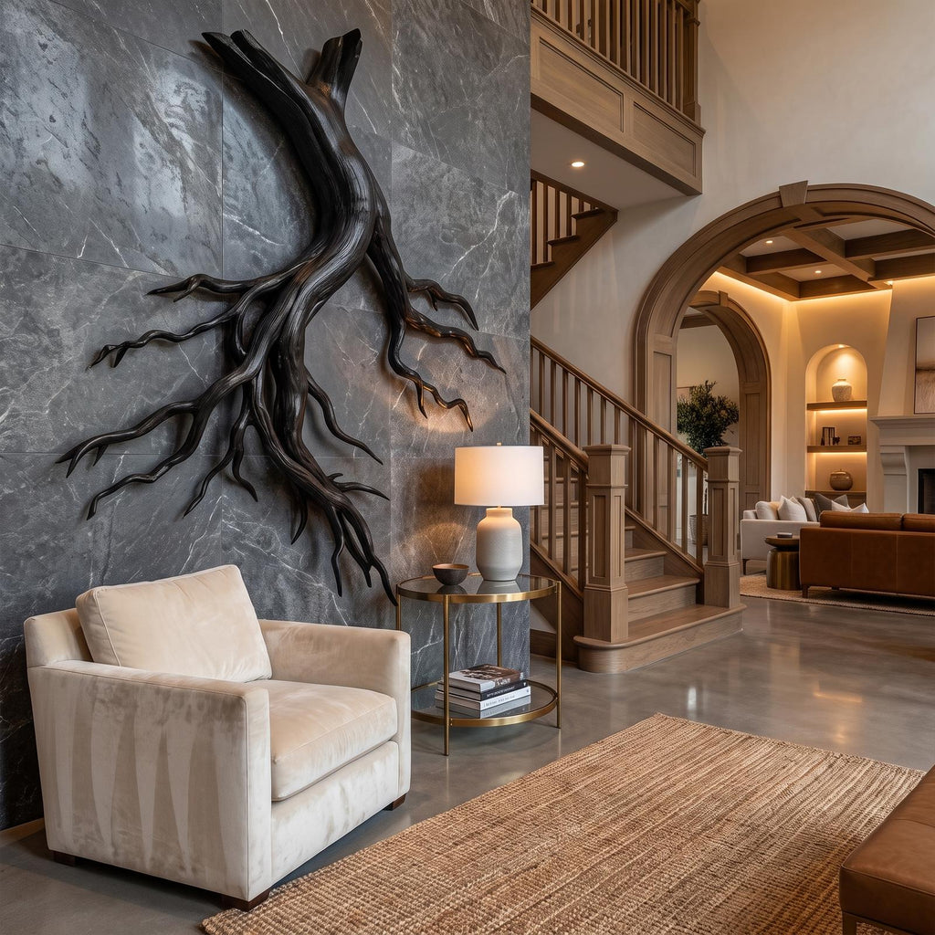 Mid Century Twisted Root Wall Sculpture Living Room