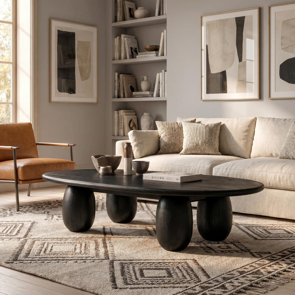 Organic Coffee Table With Sculptural Rounded Legs For Living Room And Lounge SINLKICF420