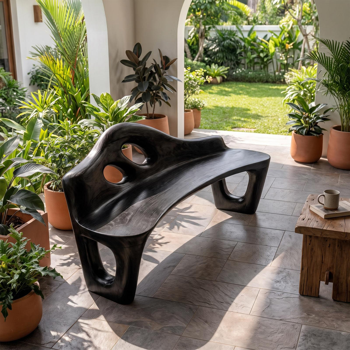Sculptural Bench Handcrafted Freeform Design For Home SINLKIBEN141