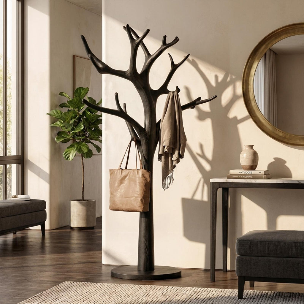 Rustic Tree Coat Stand Entryway Living Room Mudroom