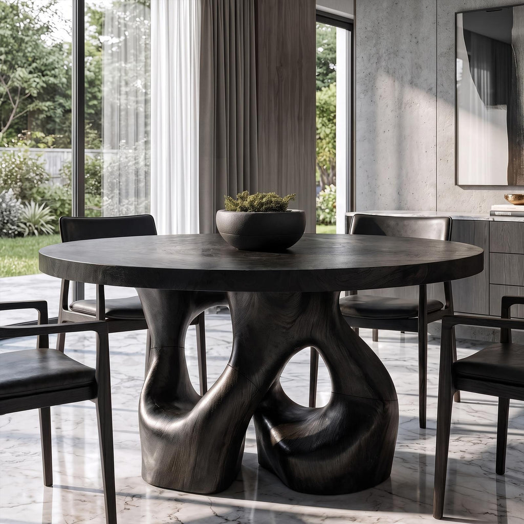 Organic Round Dining Table With Interwoven Branch Design For Dining Room And Kitchen SINLKIDN226