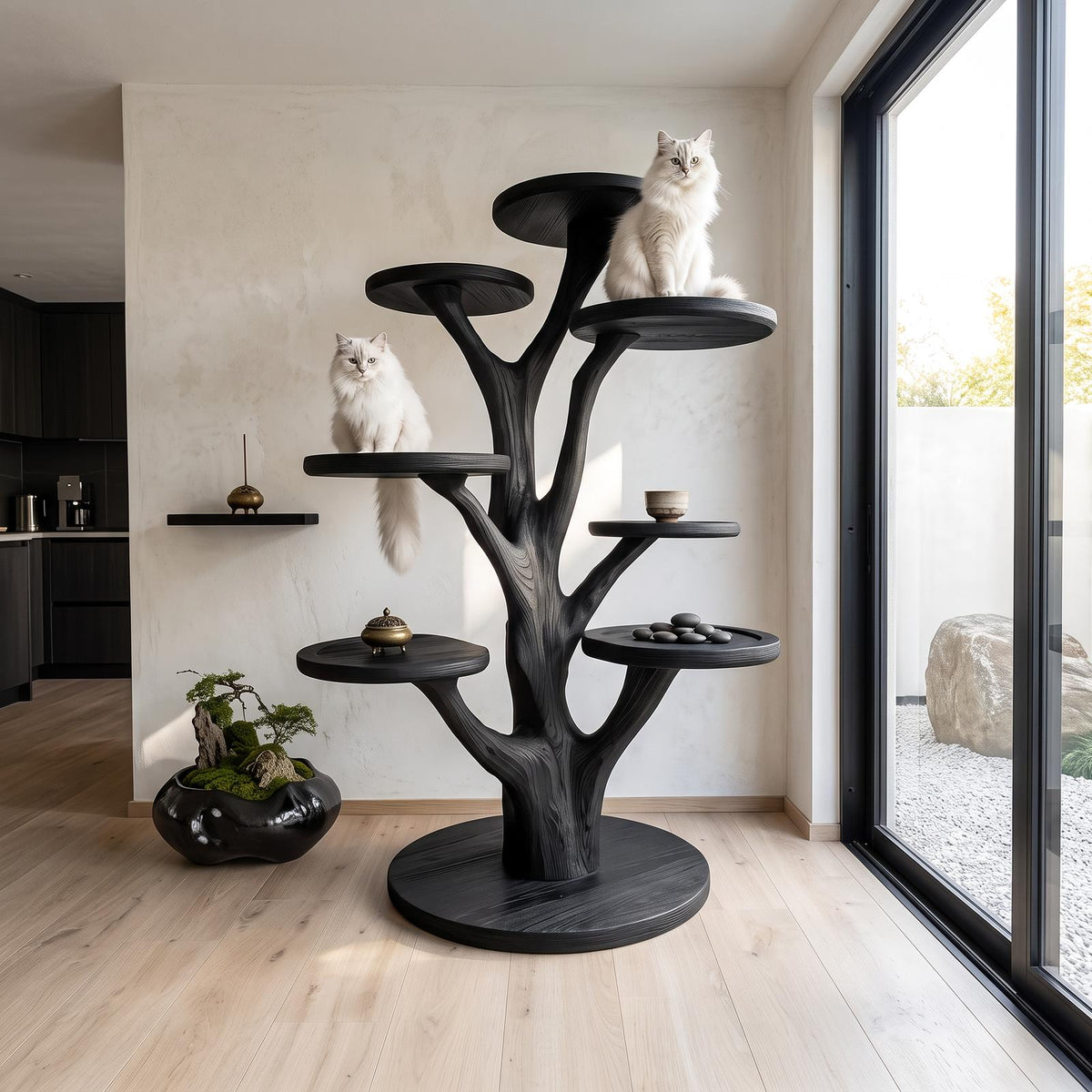 Mid Century Cat Tree Tower Living Room SINLSATT023