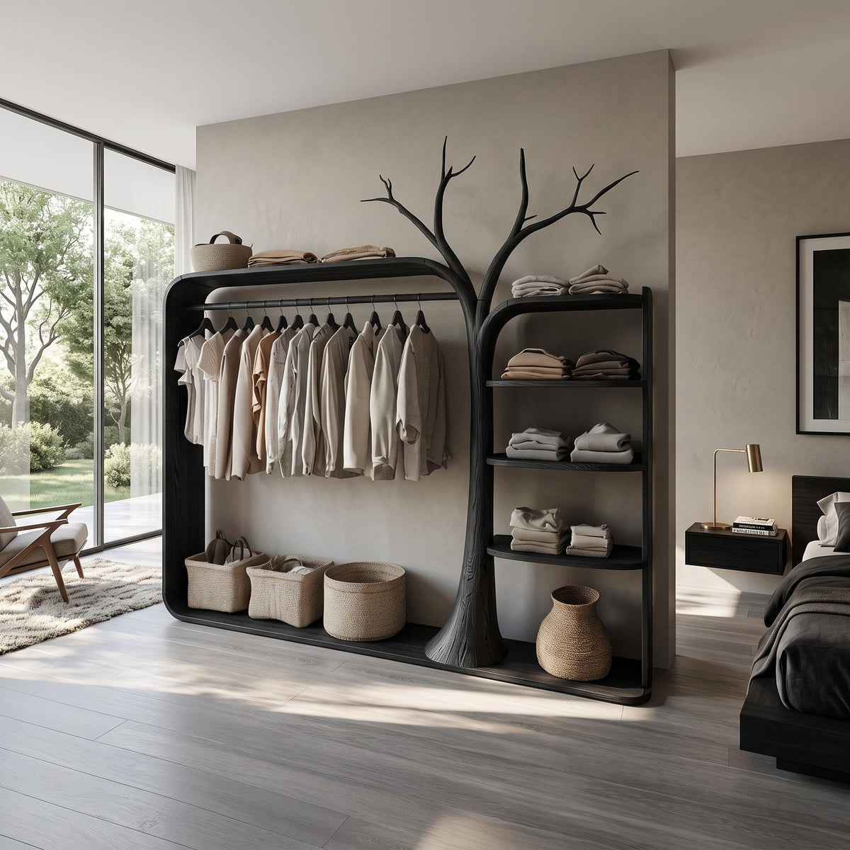 Rustic Clothing Stand Tree Shaped Bedroom Mudroom Entryway