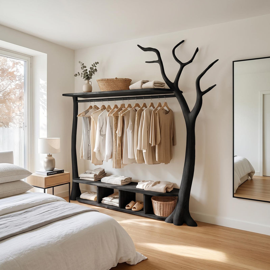 Rustic Tree Clothing Stand Bedroom Mudroom Entryway