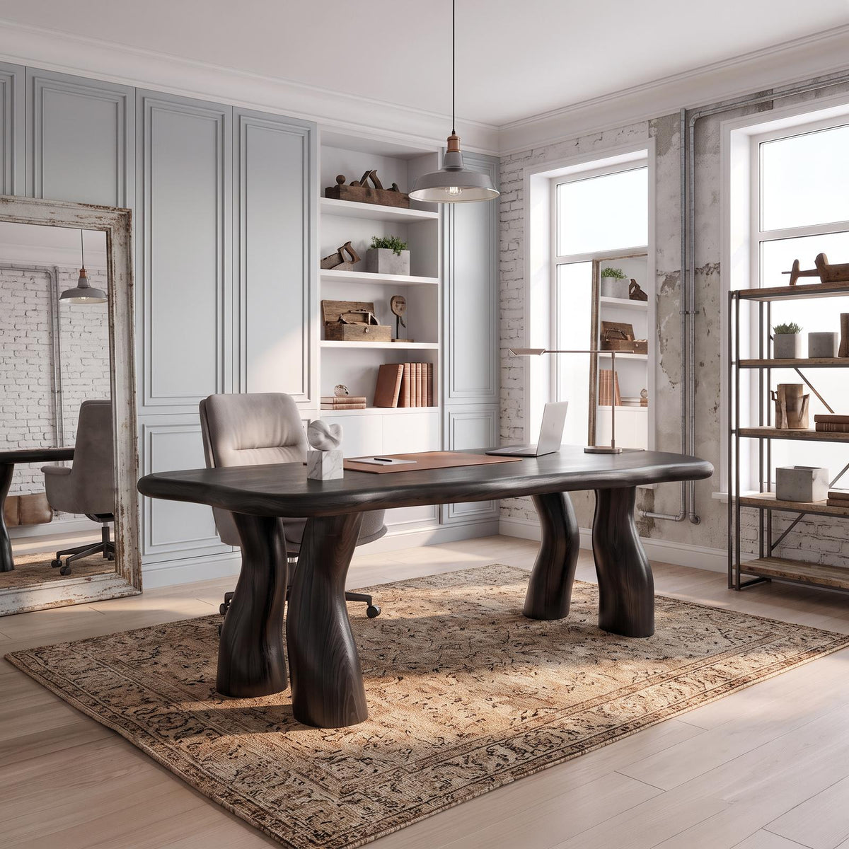 Modern Halloween Office Desk With Interconnected Curved Legs For Home Office