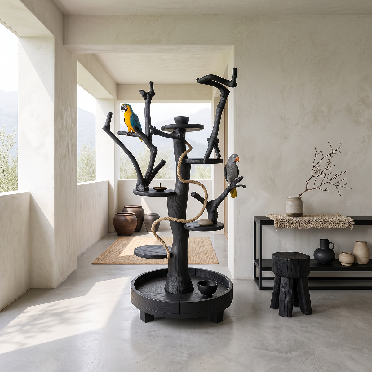 Natural Tree Parrot Playground For Living Room And Bird Space
