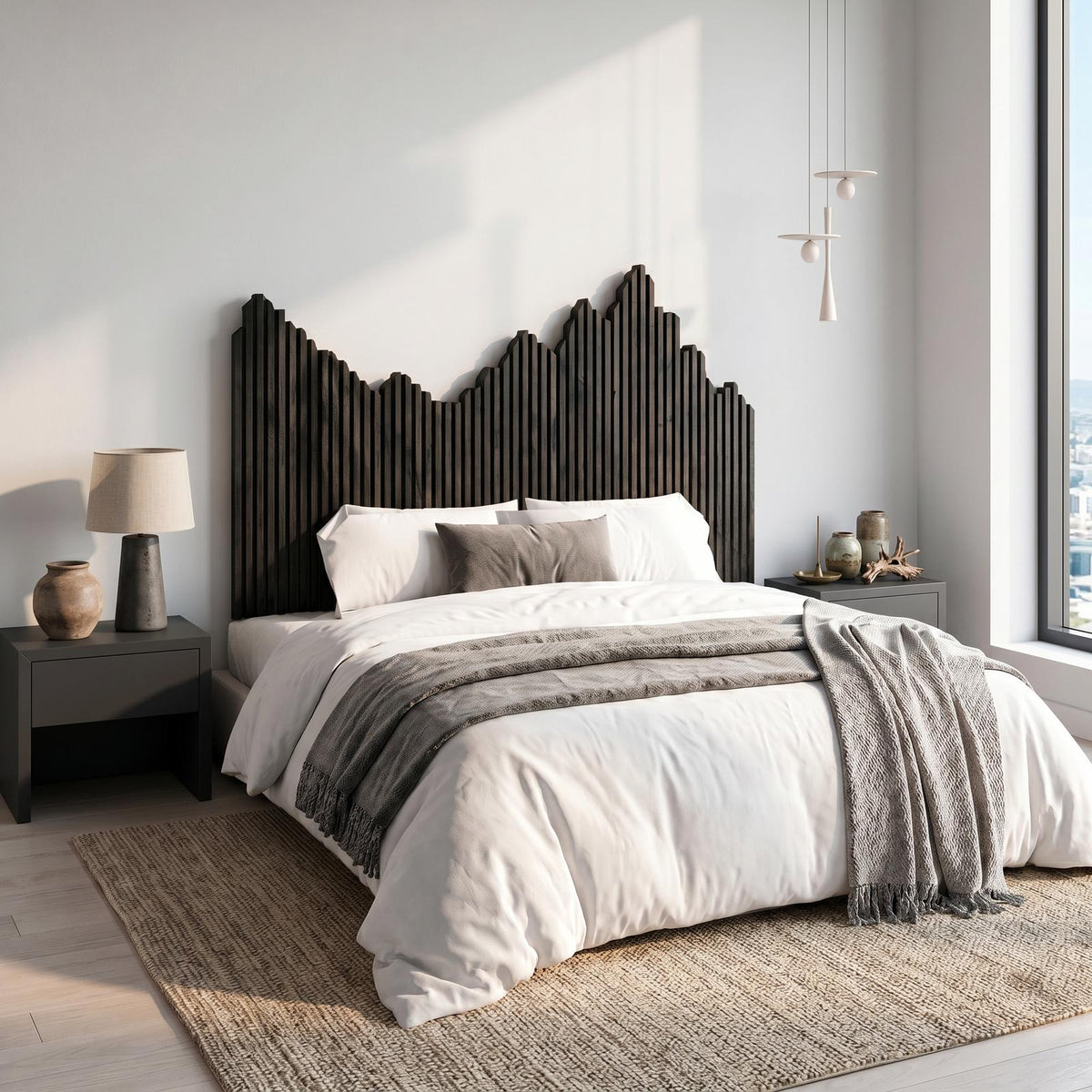 Organic Headboard Wooden Bed Headboard For Bedroom SINLSAHB034