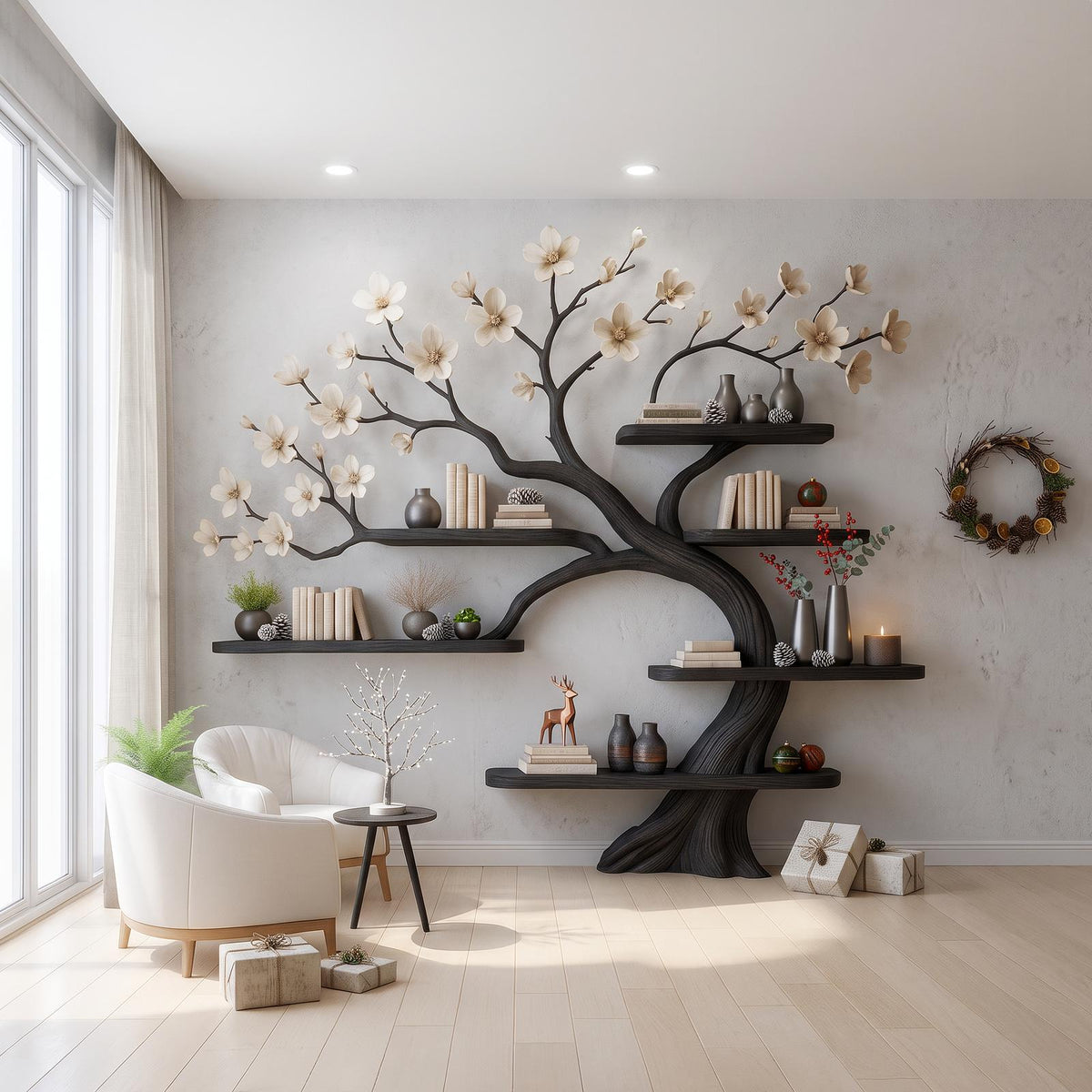 Rustic Tree Branch Shelf Nursery Kids Room