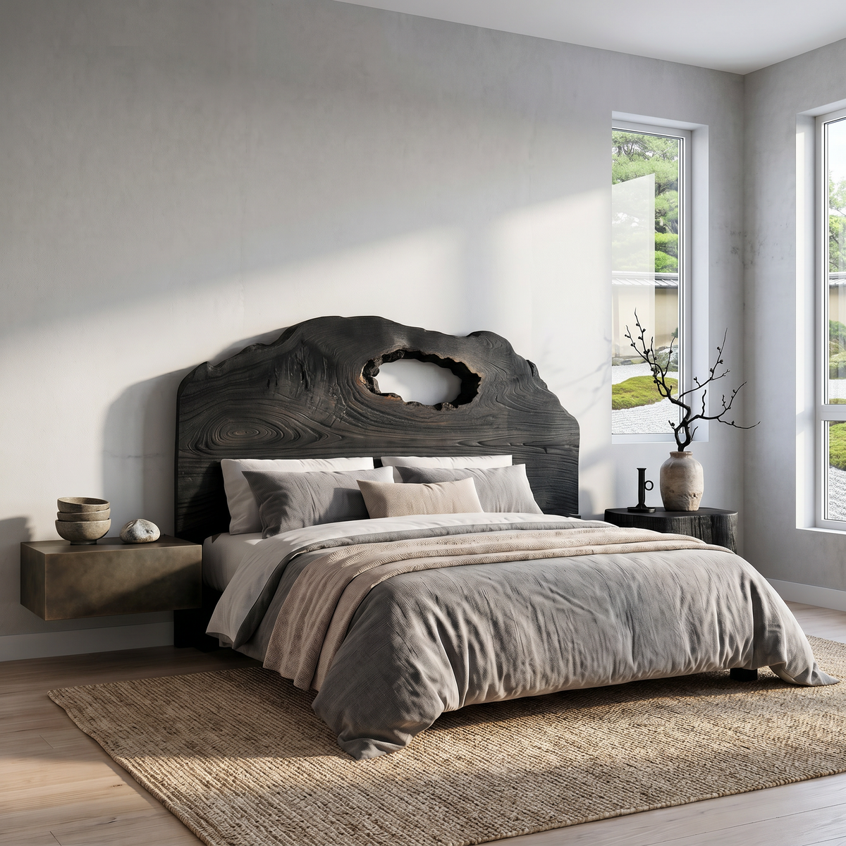 Organic Headboard Wooden Bed Headboard For Bedroom SINLSAHB065