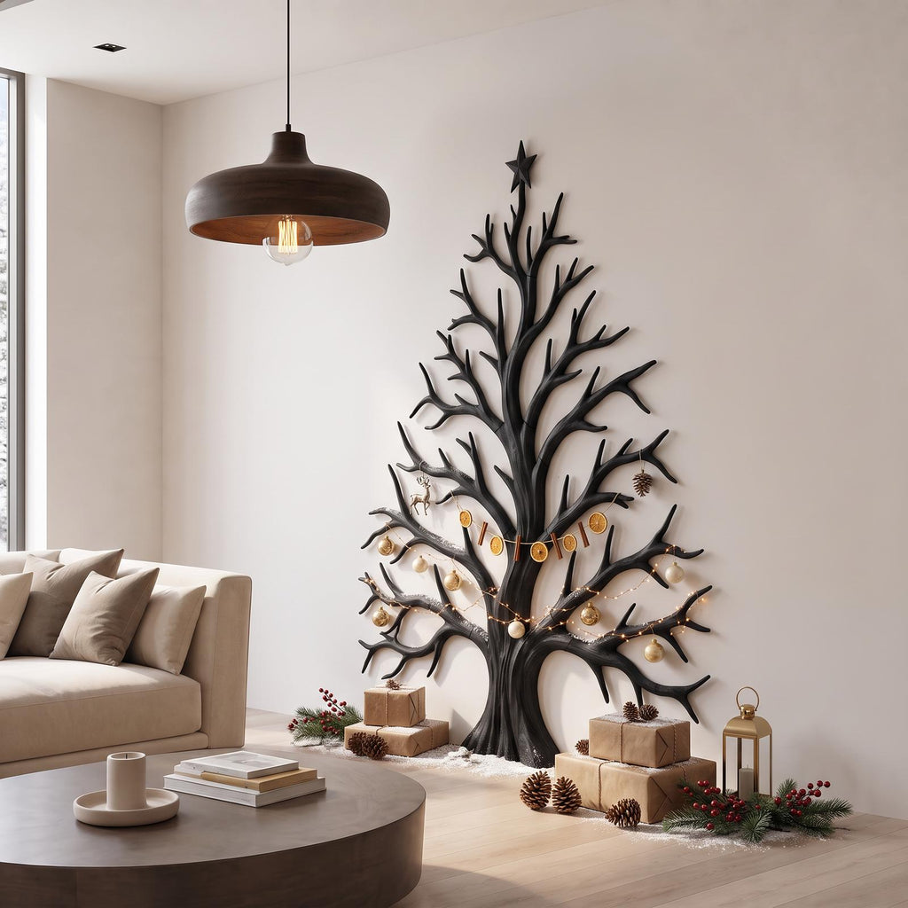 Contemporary Christmas Wall Decor With Artistic Tree Silhouette For Hallway SINLSAWA138