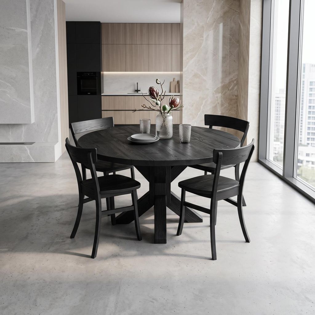 Rustic Round Dining Table Small Dining Room SINLSADT074
