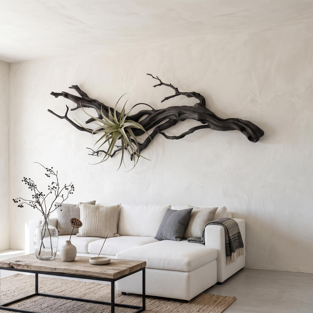 Rustic Tree Wall Art Decor, Handcrafted 3D Wooden Branch Sculpture for Living Room Wall